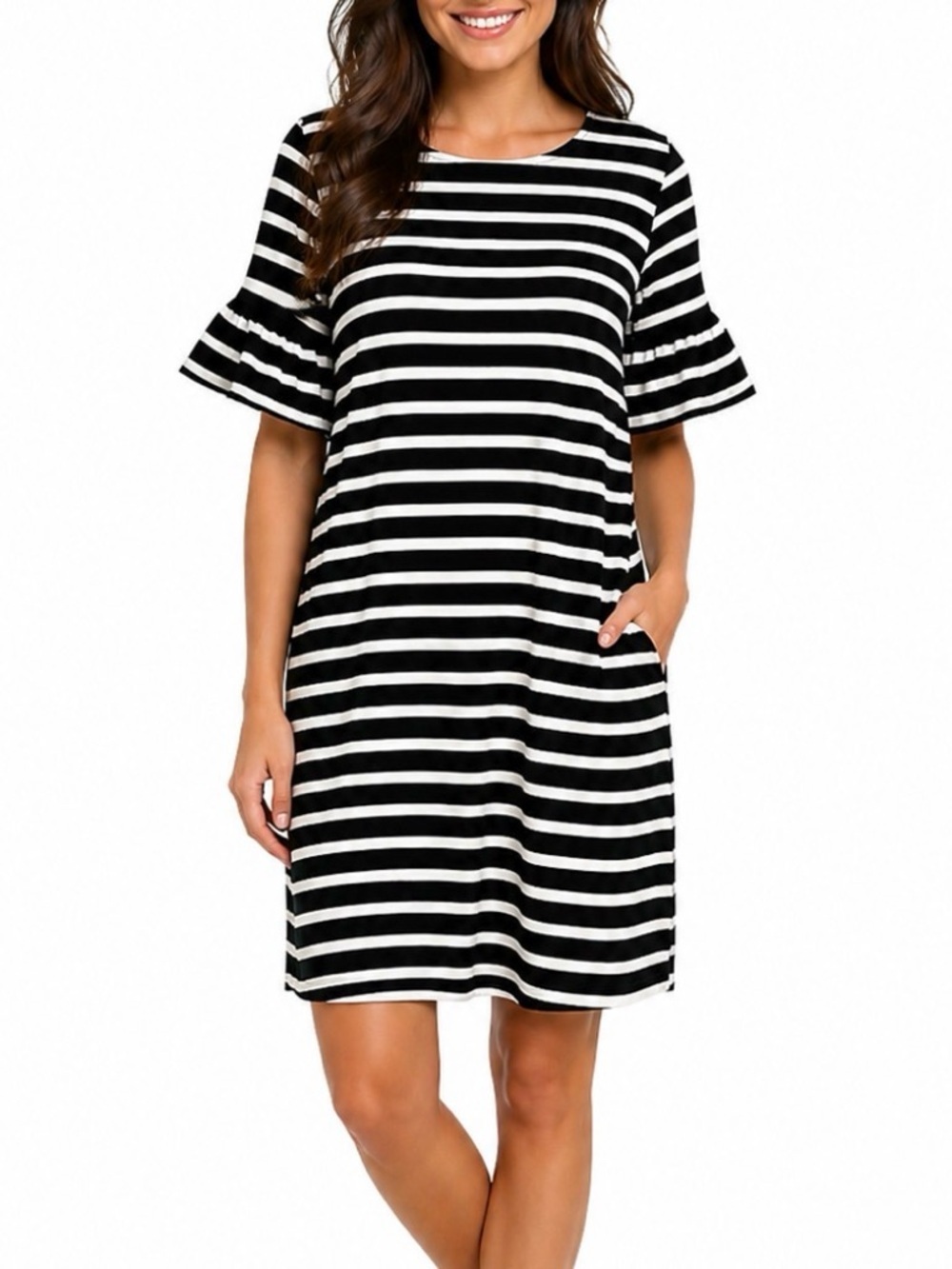 Preowned J Crew Striped Dress Size Large